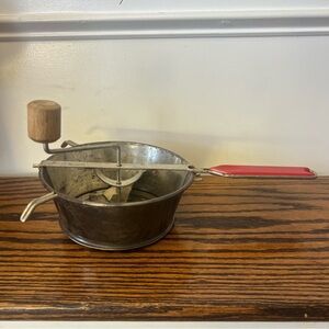 Vintage Food Mill Masher Ricer Red Handle Made In Austria Kitchen Decor